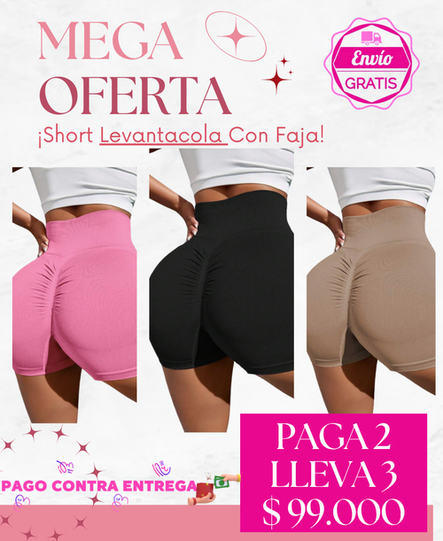 SHORTS X 3 UNIDADES. (NEGRO ROSADO COCOA)