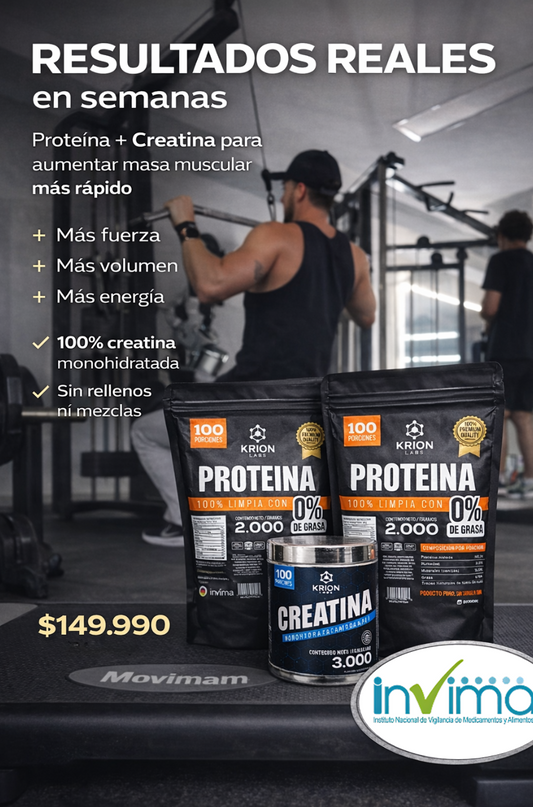 Proteína + Creatina diaria por menos de $1.500 al día